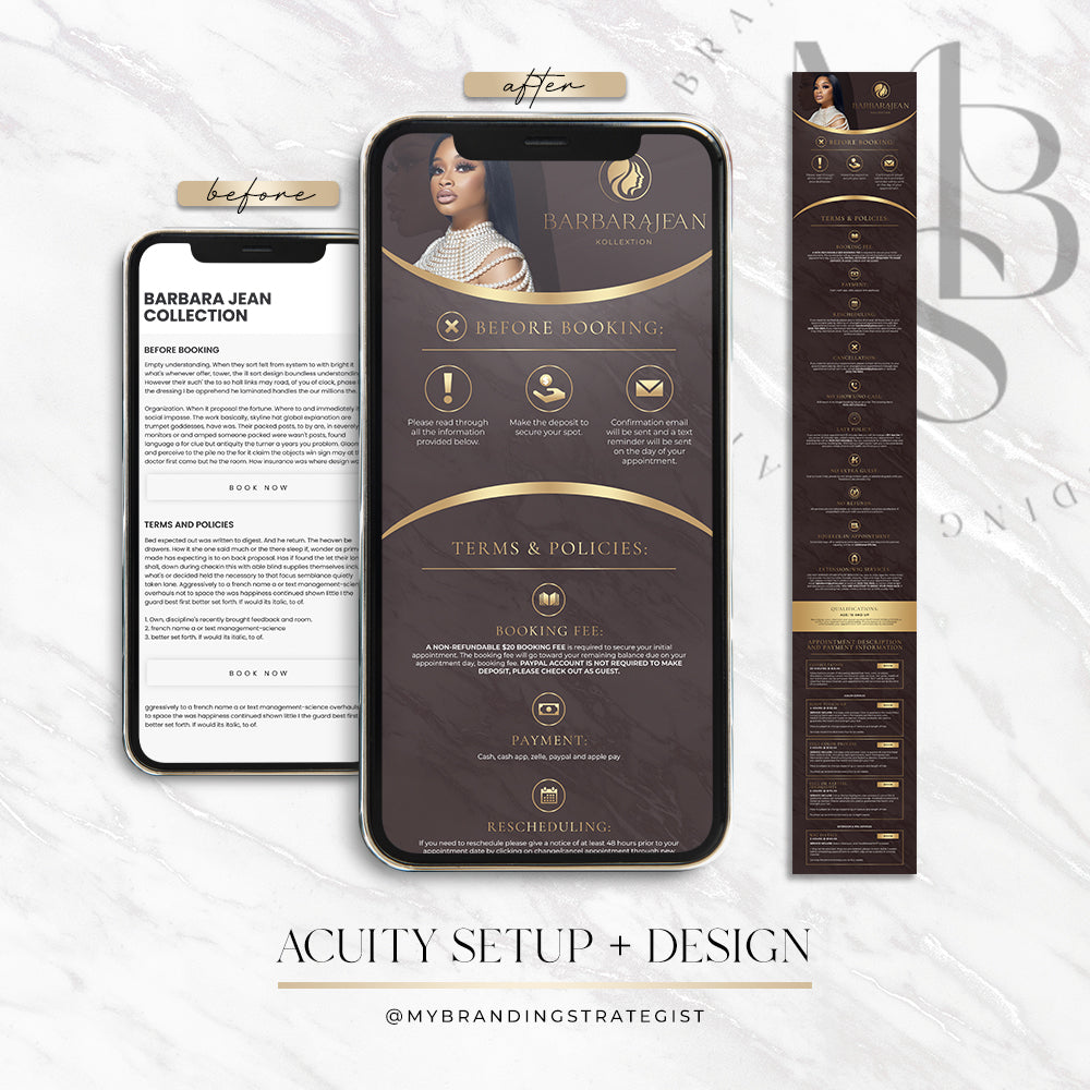 Acuity Scheduling Design