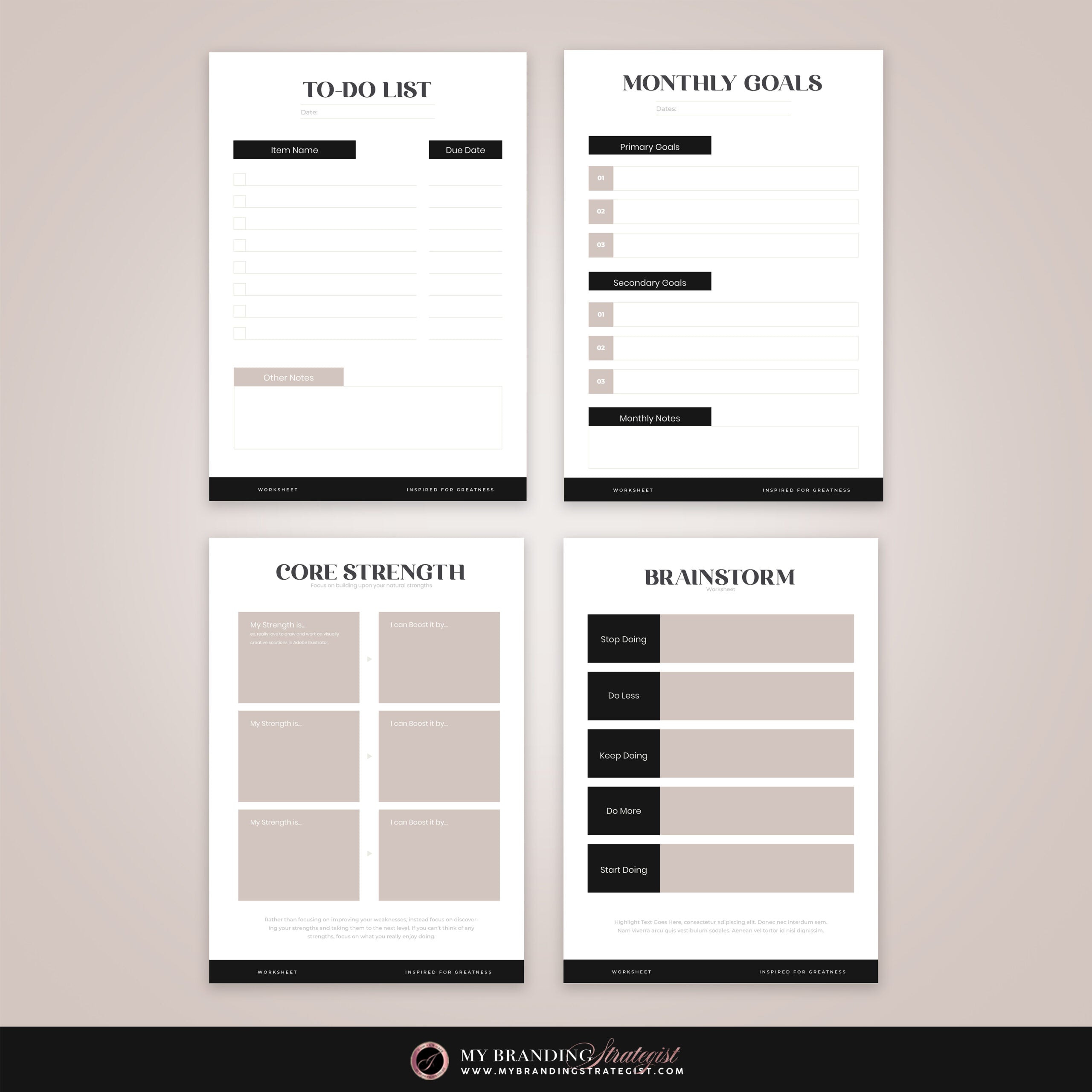 Worksheet/Lead Magnet Templates